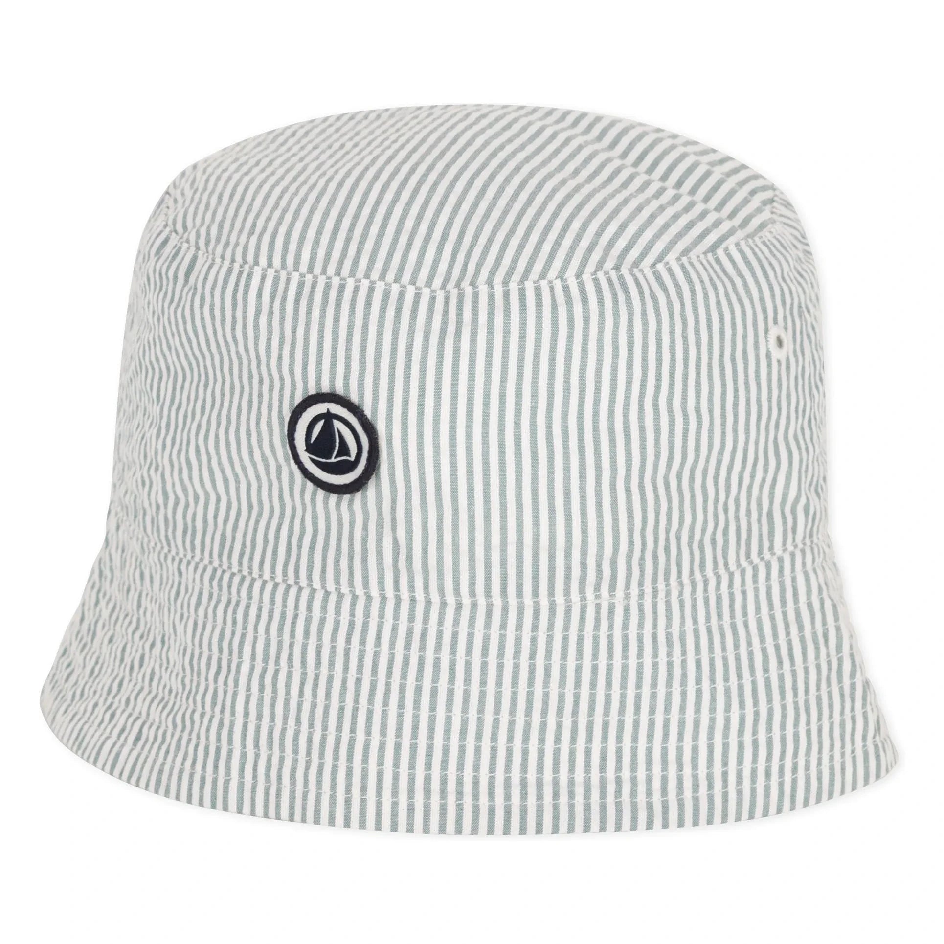 Petit Bateau – Ringel-Bob-Hut aus Bio-Baumwolle | Grün