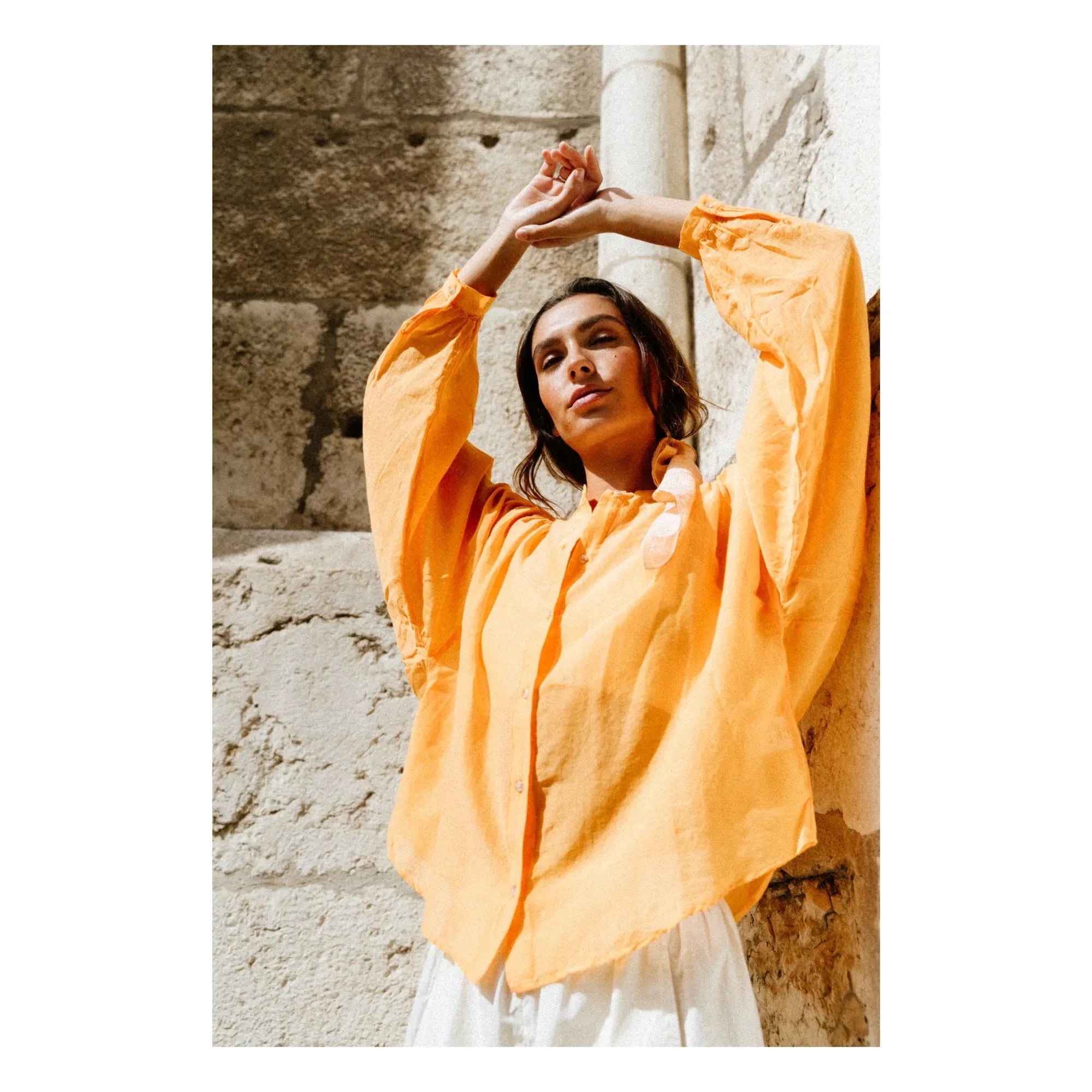 Sacrécoeur - Carla Aurora Poplin Bluse | Orange