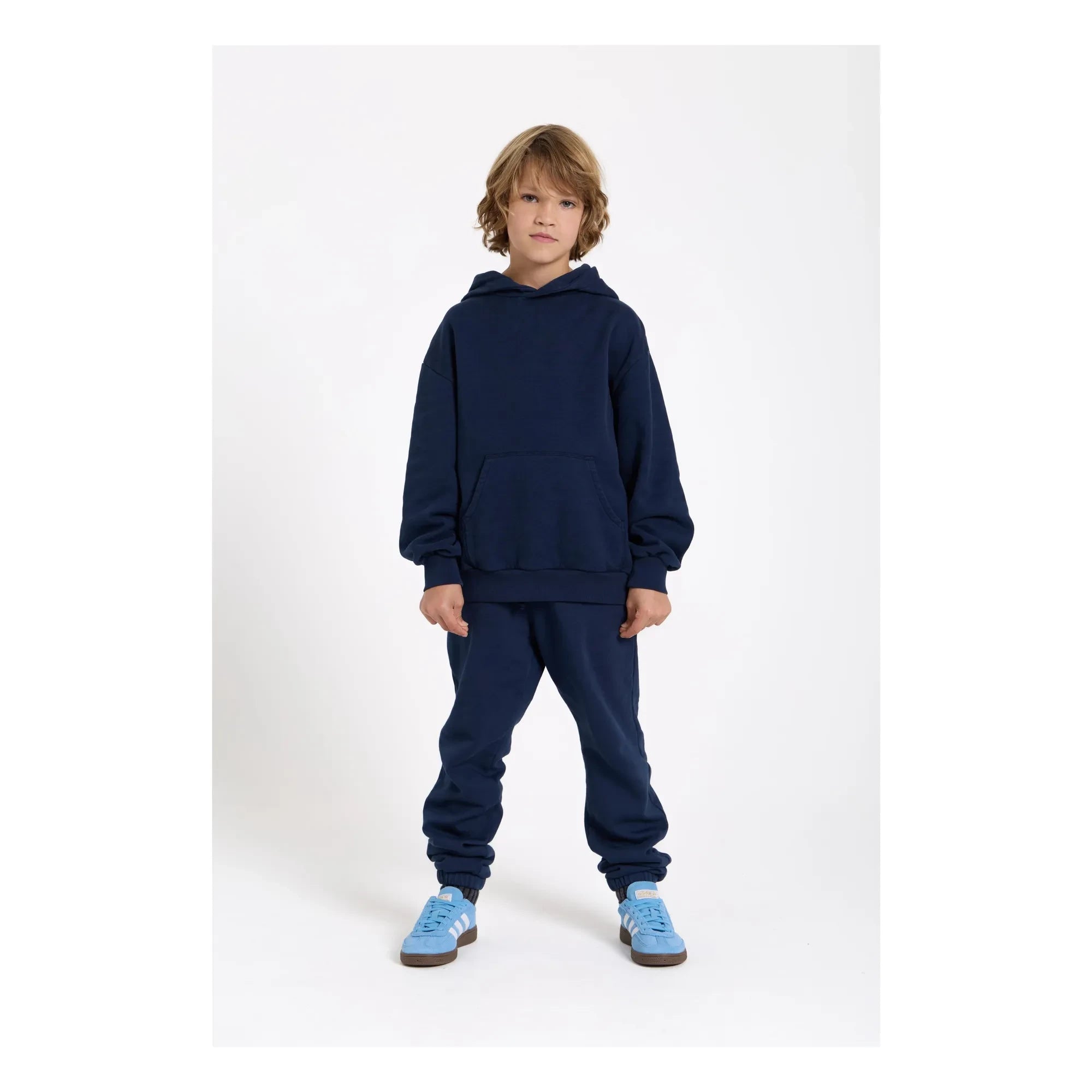 Smallable Kid - Gewaschene blaue Bio-Baumwoll-Jogger