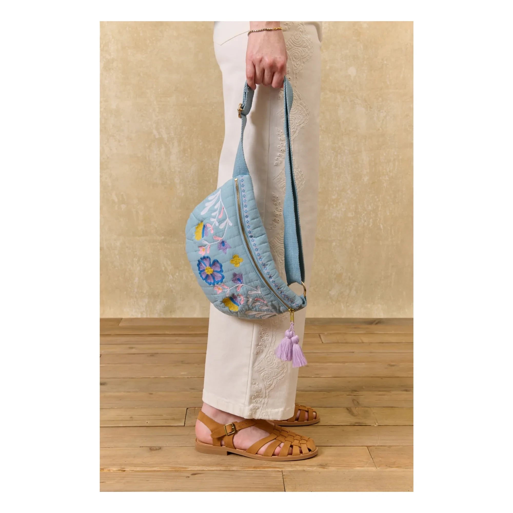 Louise Misha - Gürteltasche Gaby Baumwolle | Hellblau