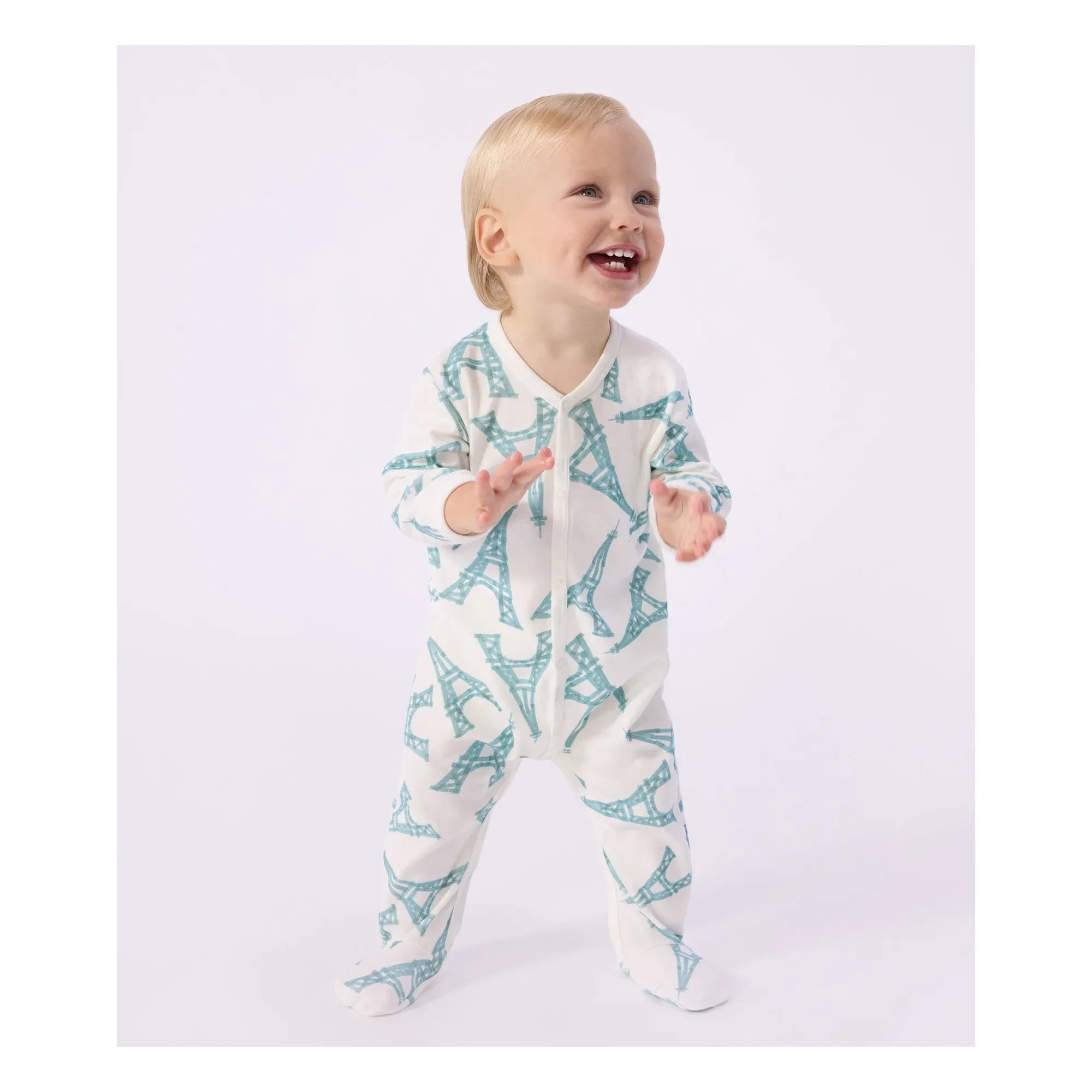 Petit Bateau - Dors Bien Eiffelturm Pyjama | Weiß