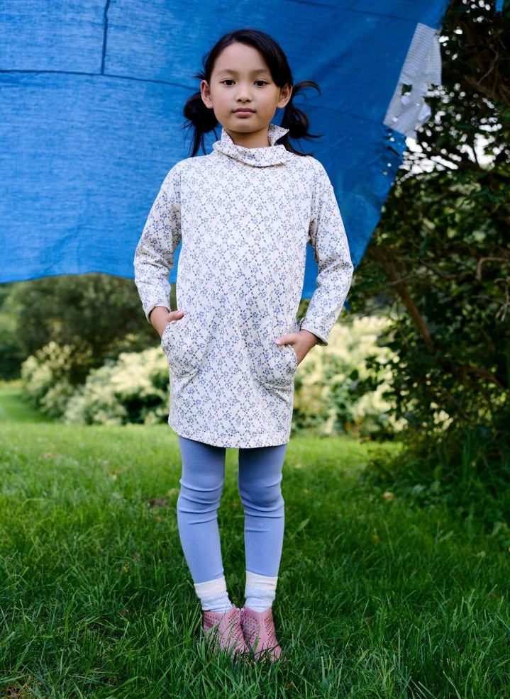Soor Ploom - Parlor Trellis Hochkragenkleid | Blassblau