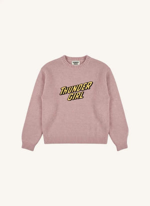 Hundred Pieces - Lacy Thunder Girl Merinowolle Pullover | Hellrosa