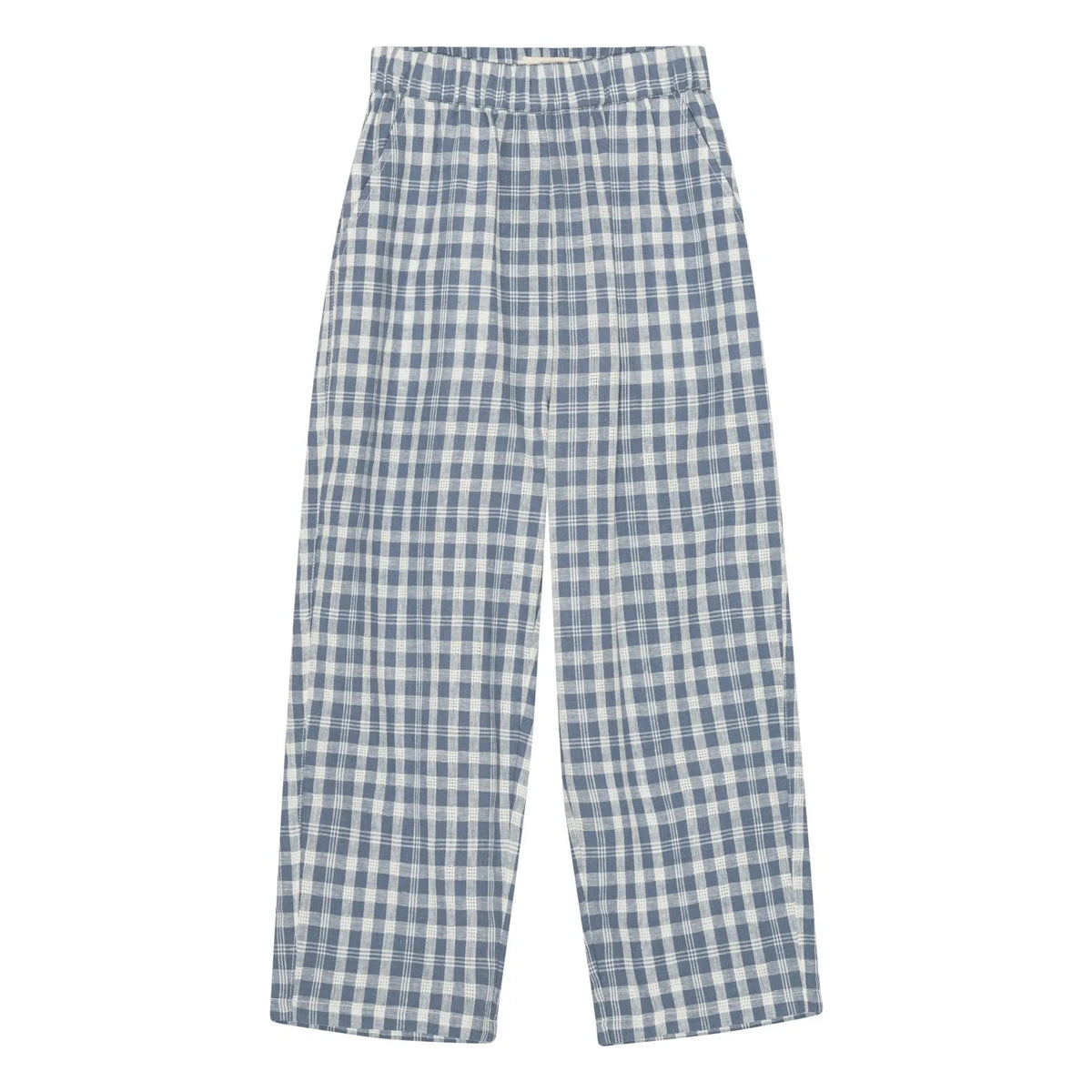 brunobruno nation - Dora Hose aus karierter Bio-Baumwolle | Blau