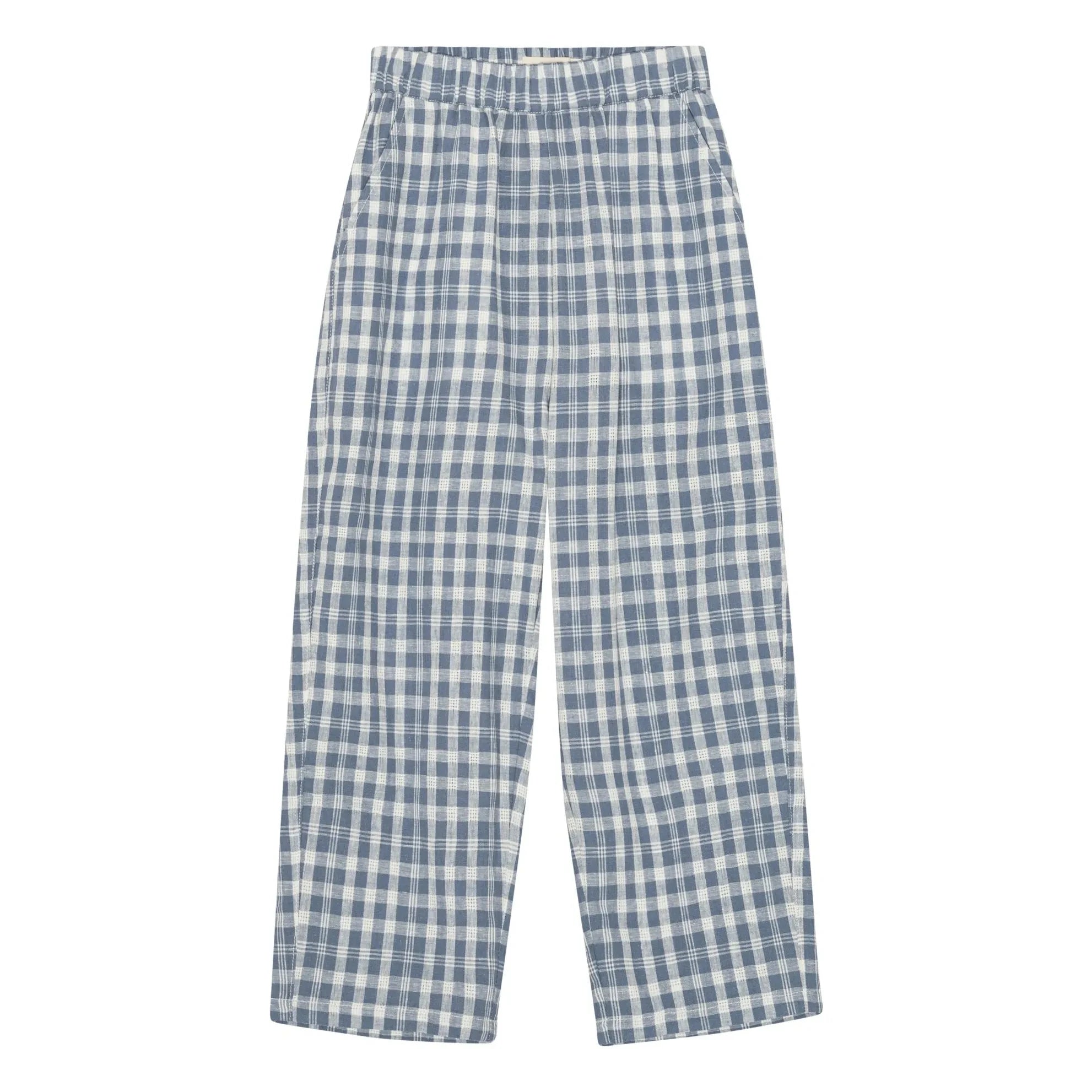 brunobruno nation - Dora Hose aus karierter Bio-Baumwolle | Blau