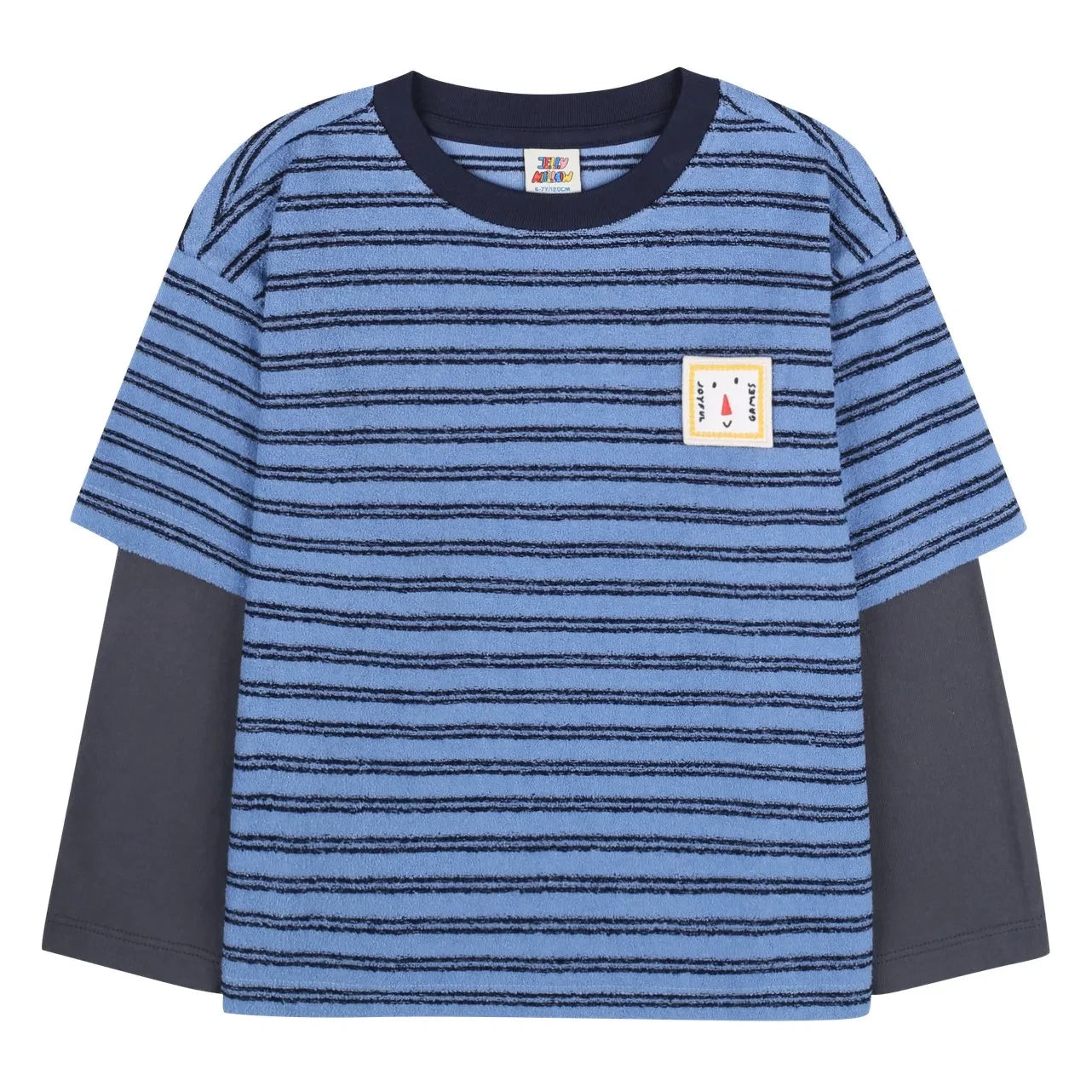 Jelly Mallow - Lagenlook gestreiftes T-Shirt | Blau