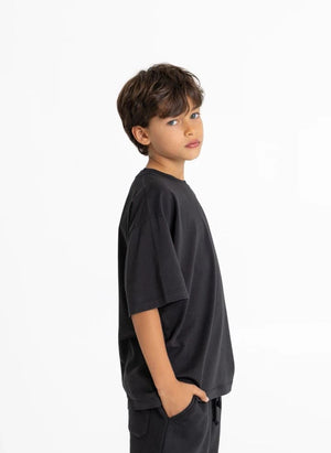Smallable Kid - Nils Organische Baumwoll-T-Shirt | Schwarz