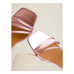 Bobbies - Alix Laminé Ledersandalen | Rosa