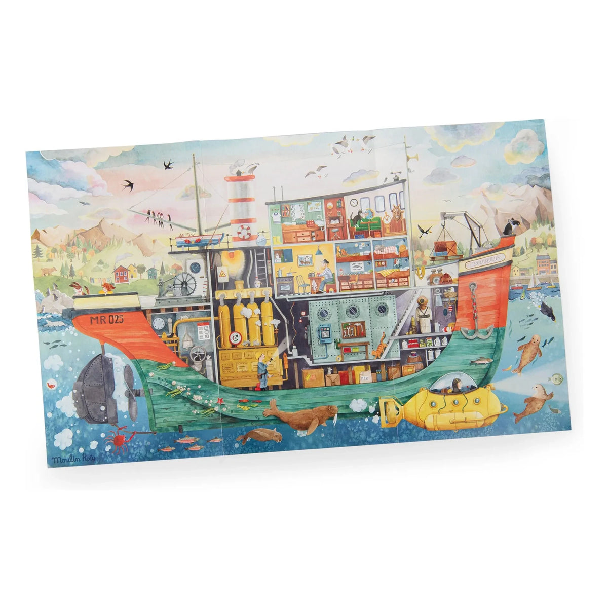 Moulin Roty - Entdecker-Boot Puzzle - The Mill Garden - 200 Teile