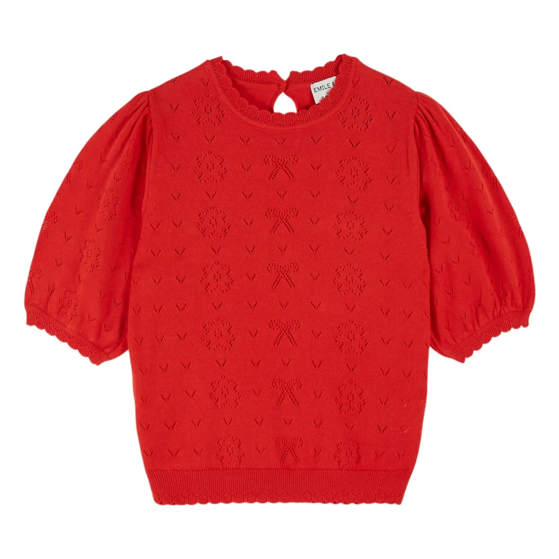 Emile et Ida - Pullover mit Ajourmuster aus Bio-Baumwolle | Poppy