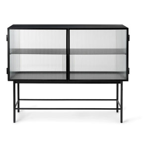 Ferm Living - Haze Gestreifte Glas- und Metallkonsole | Schwarz