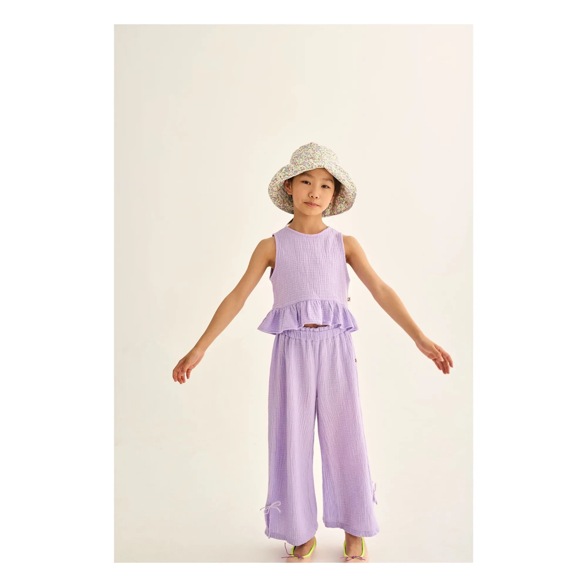 Cozmo – Lilafarbene Baumwoll-Gauze-Hose | Lavendel