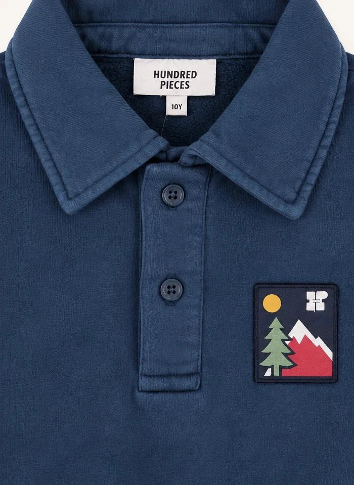 Hundred Pieces - Phoenix Mountain Organisch Baumwoll Sweatshirt | Grau Blau