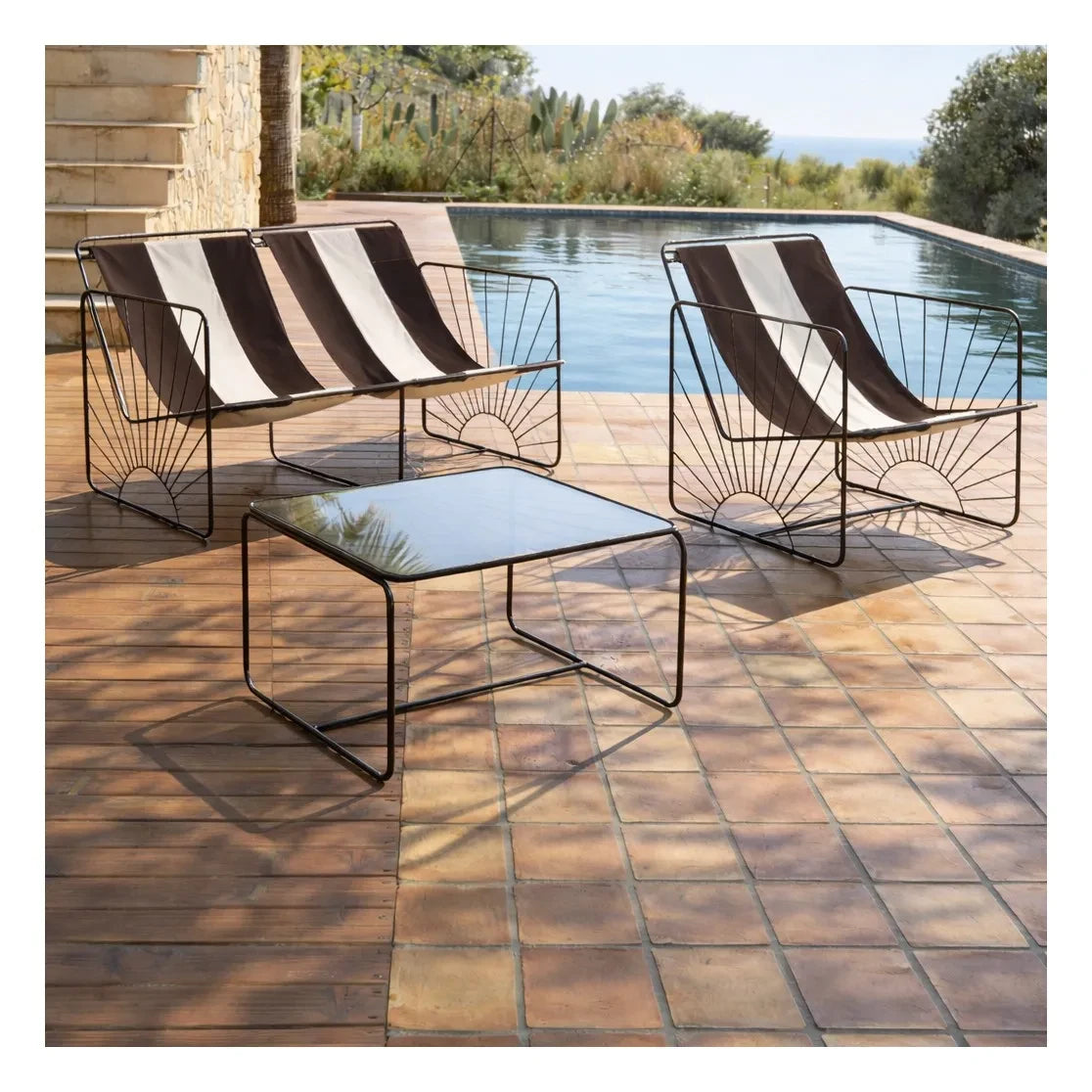 Honoré - Eldorado Couchtisch mit Rauchglasplatte | Gefrostetes Braun