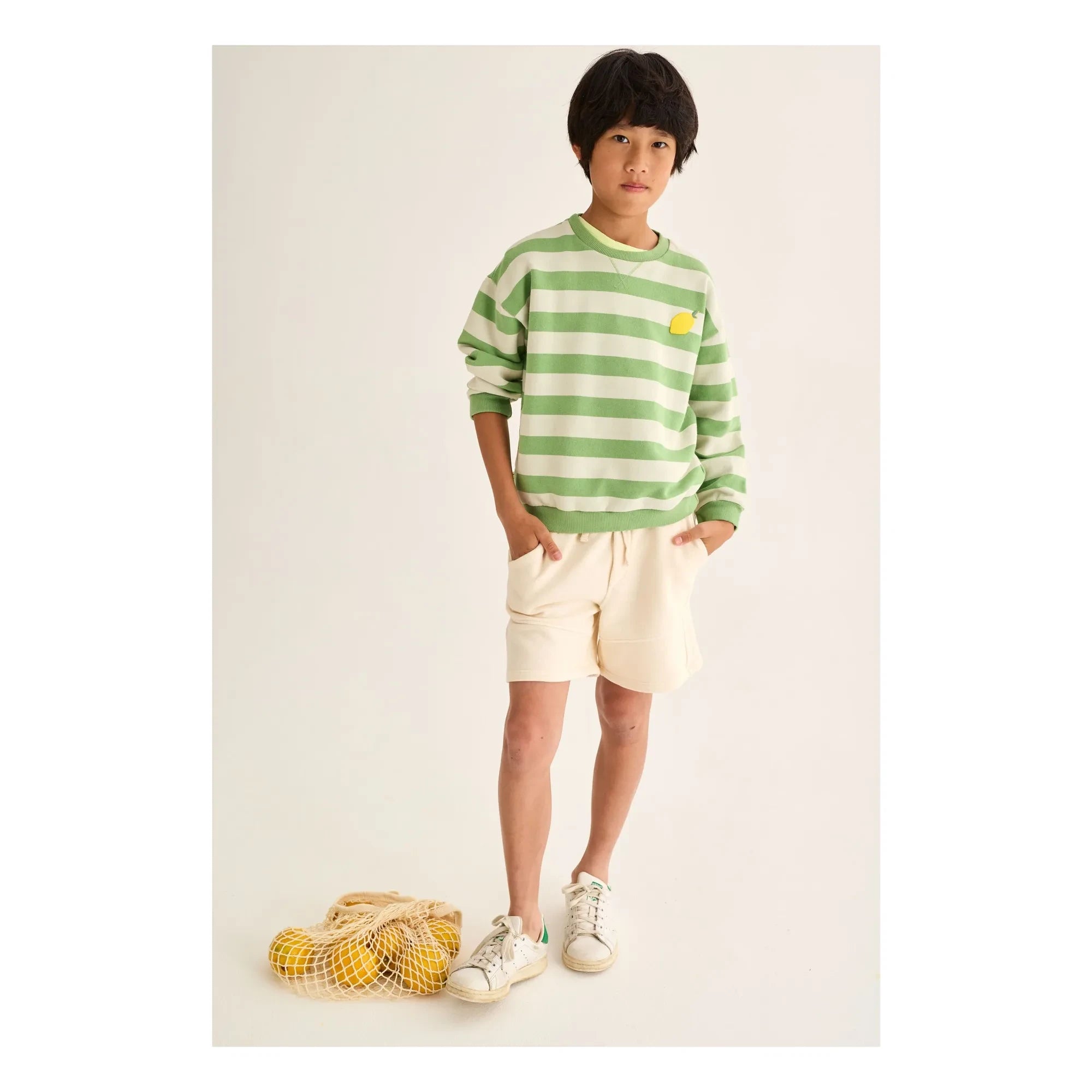 Cozmo - Dan Lemon Gestreiftes Sweatshirt | Meadow Green