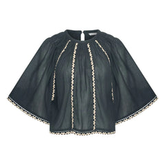 By Bar - Emmi Bestickte Bio-Baumwollbluse | Carbon