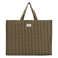 Gabrielle Paris - Vichy Wochenendtasche | Kaffee