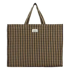 Gabrielle Paris - Vichy Wochenendtasche | Kaffee