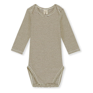 Gray Label - Gestreifter Body Bio-Baumwolle | Khakibraun