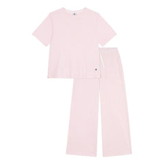 Petit Bateau – Schlafanzug aus Bio-Baumwolle mit Streifenmuster | Rosa
