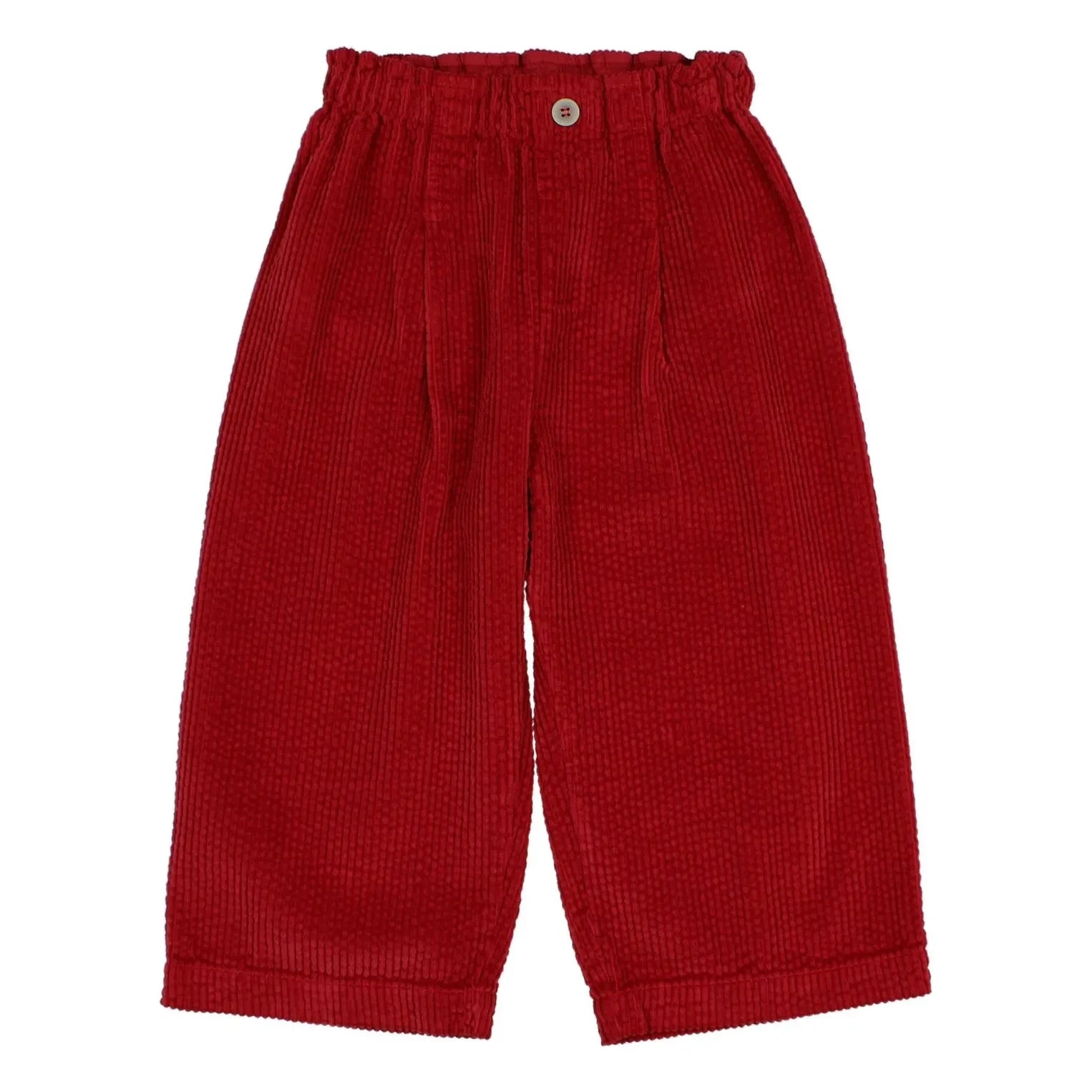 Búho - Girly Kadife Pantolon | Kiraz kırmızısı