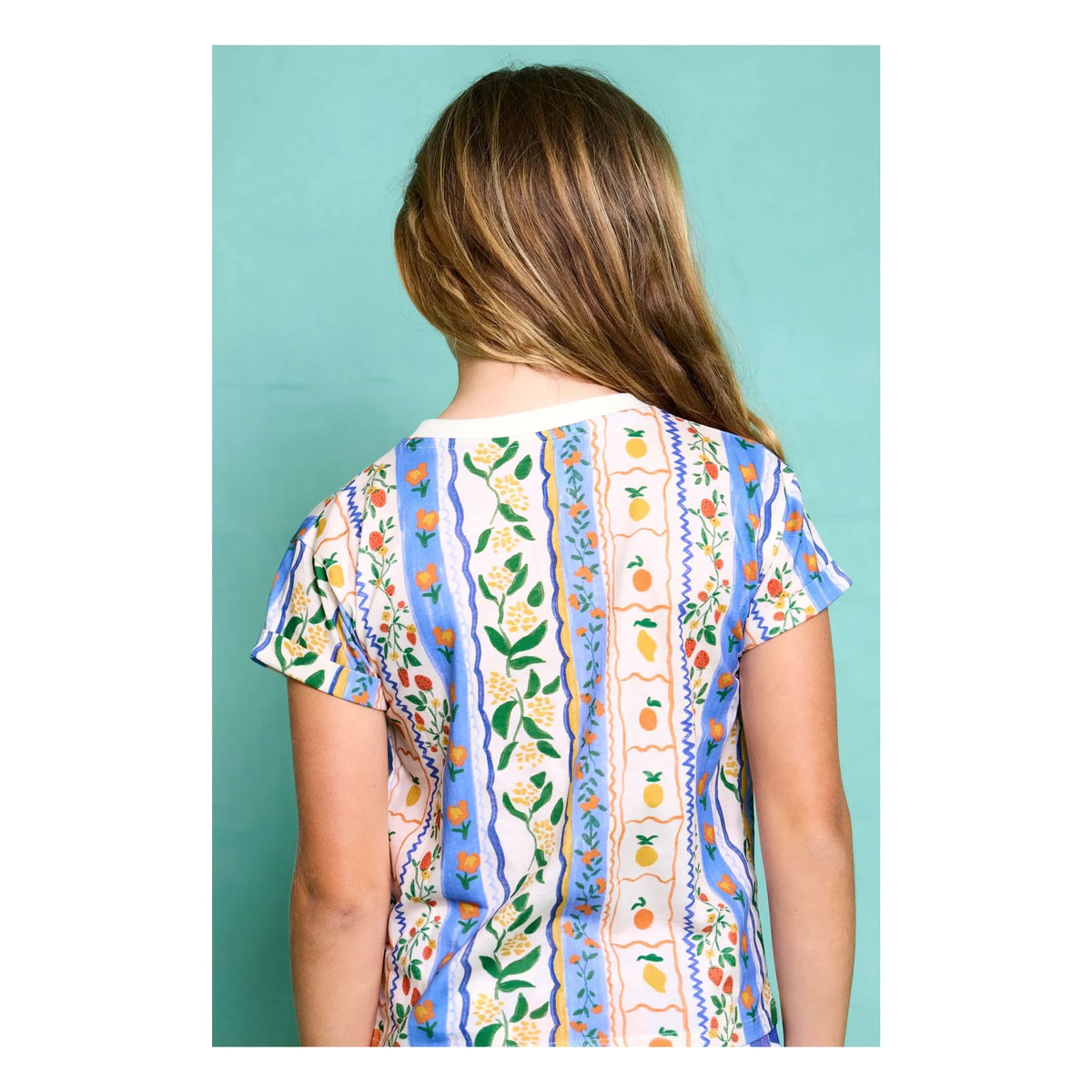 Favorite People - Amalfi T-Shirt mit Blumenmuster | Blau
