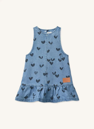 Liewood - Angelica Herz Denim Rüschenkleid | Blau