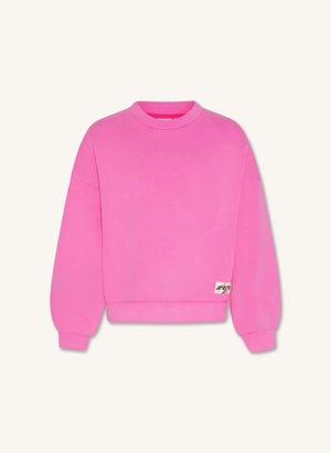 AO76 - Violetta aus recycelter Baumwolle Sweatshirt | Fluoreszierendes Pink