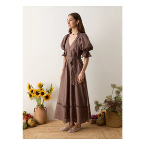 Boteh - Myra Leinenkleid | Mokka