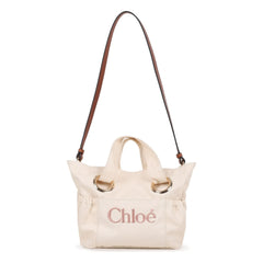 Chloé – Tragetasche aus Bio-Baumwolle mit Logo | Chalk