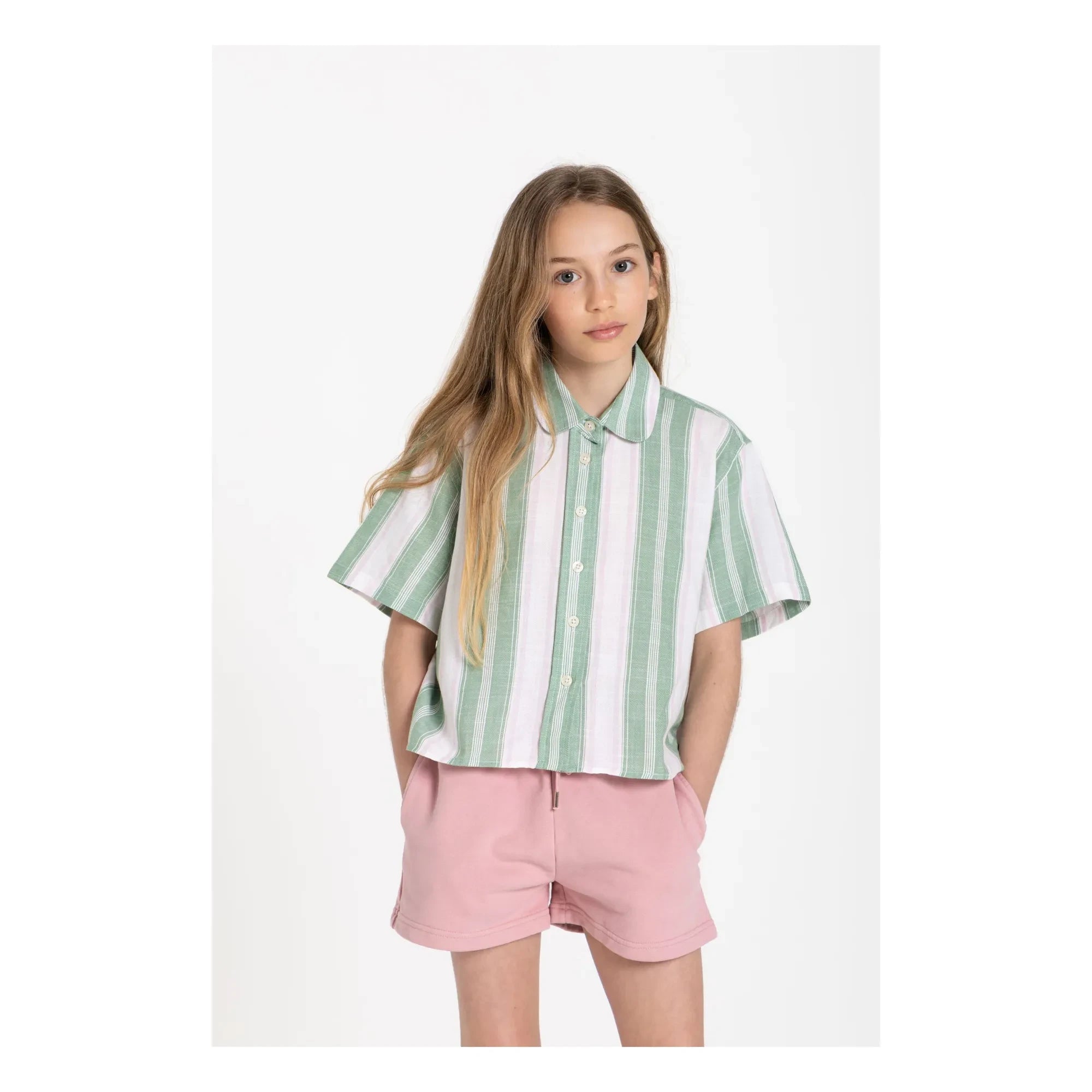 Smallable Kid - Sawyer Gestreiftes Hemd | Mintgrün