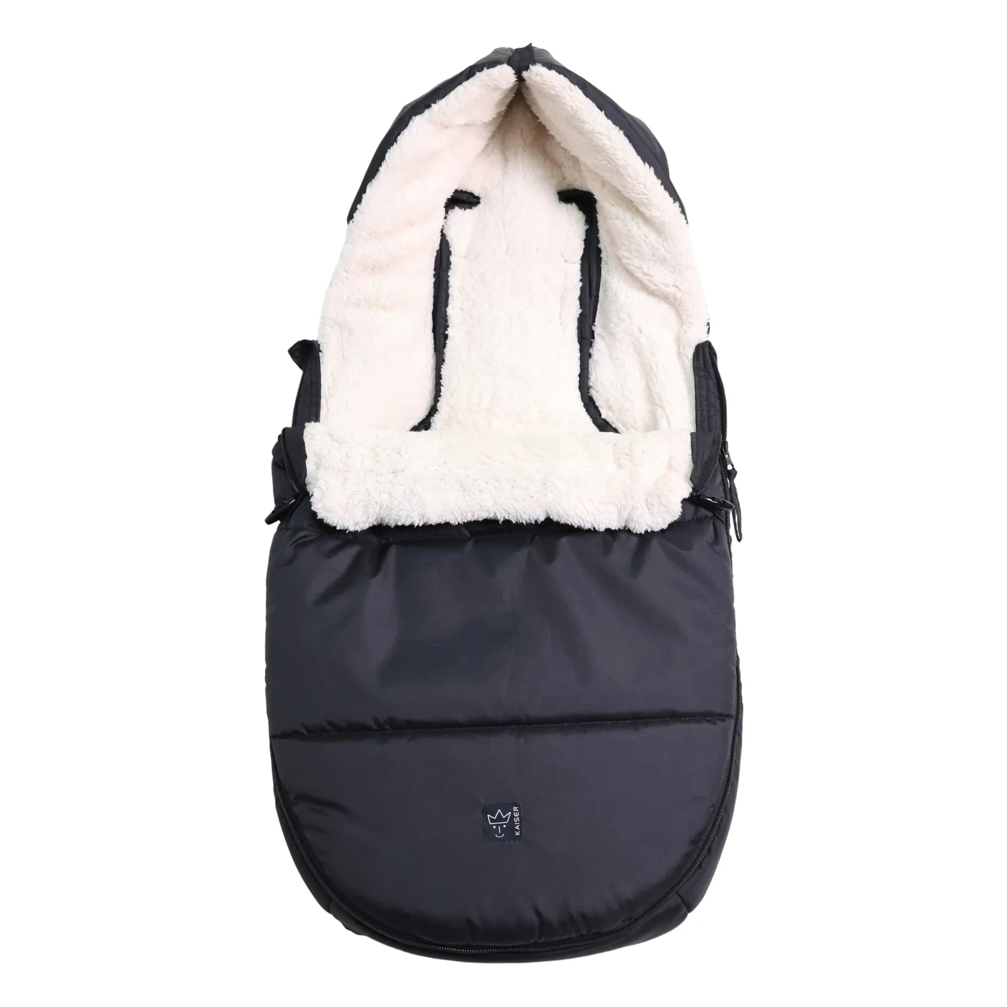Kaiser - Sherpa Fleece Hoody 2.0 Universeller Fußsack | Schwarz