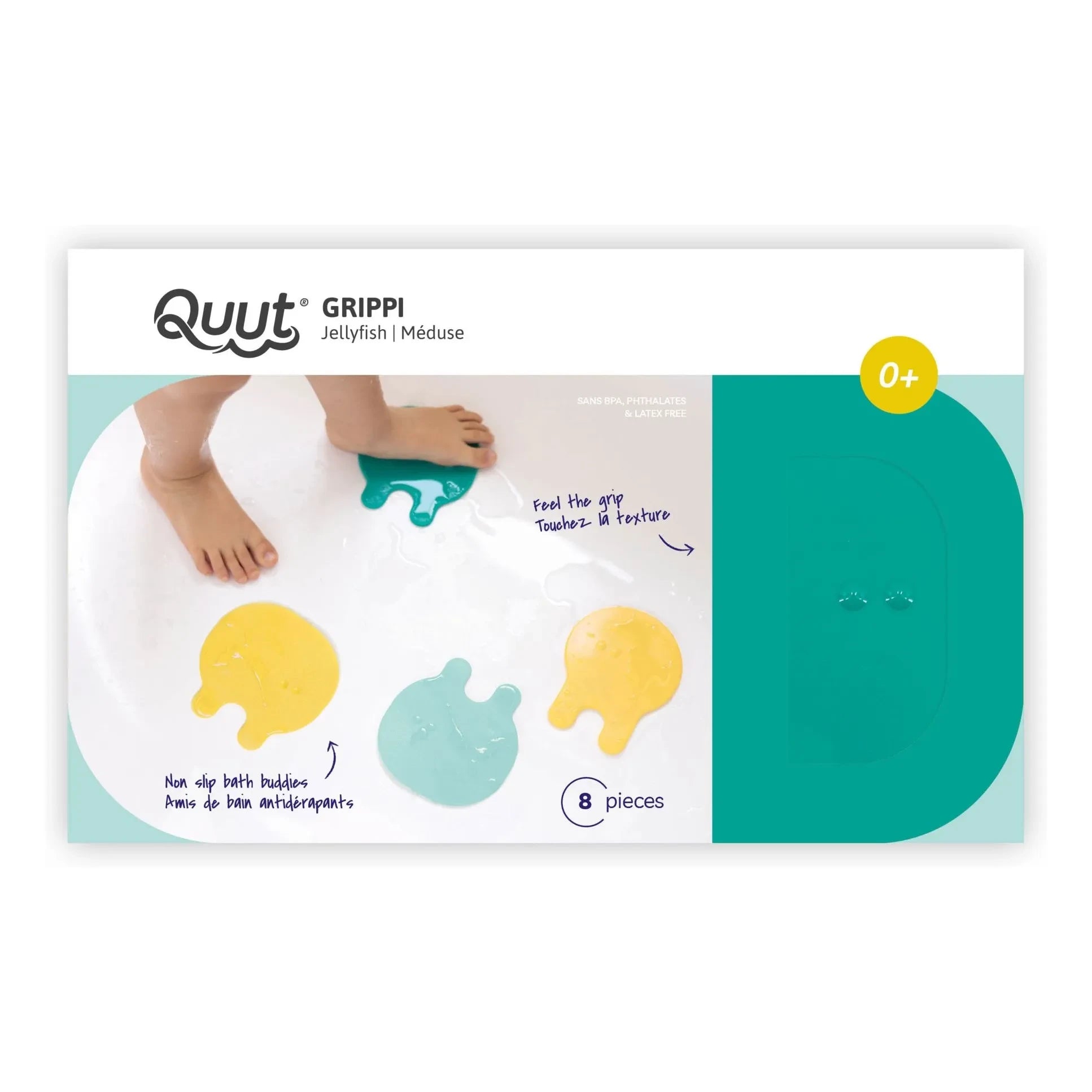 Quut - Grippi Badematten - 8er Set | Gelb