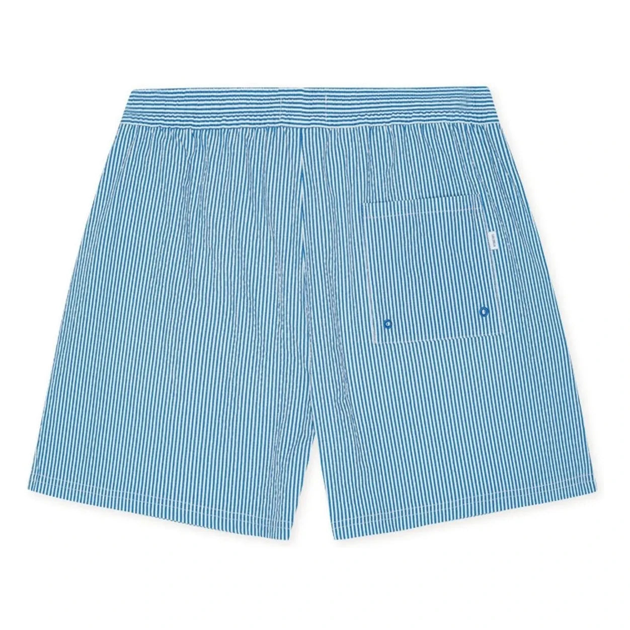 Les Deux - Stan Seersucker-gestreifte Badeshorts | Blau
