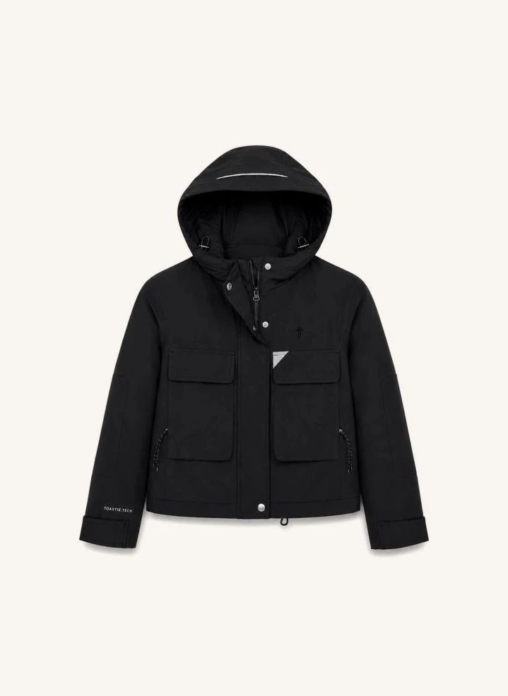 Töastie - Aus recyceltem Futterstoff gefütterte wasserdichte Windjacke | Schwarz