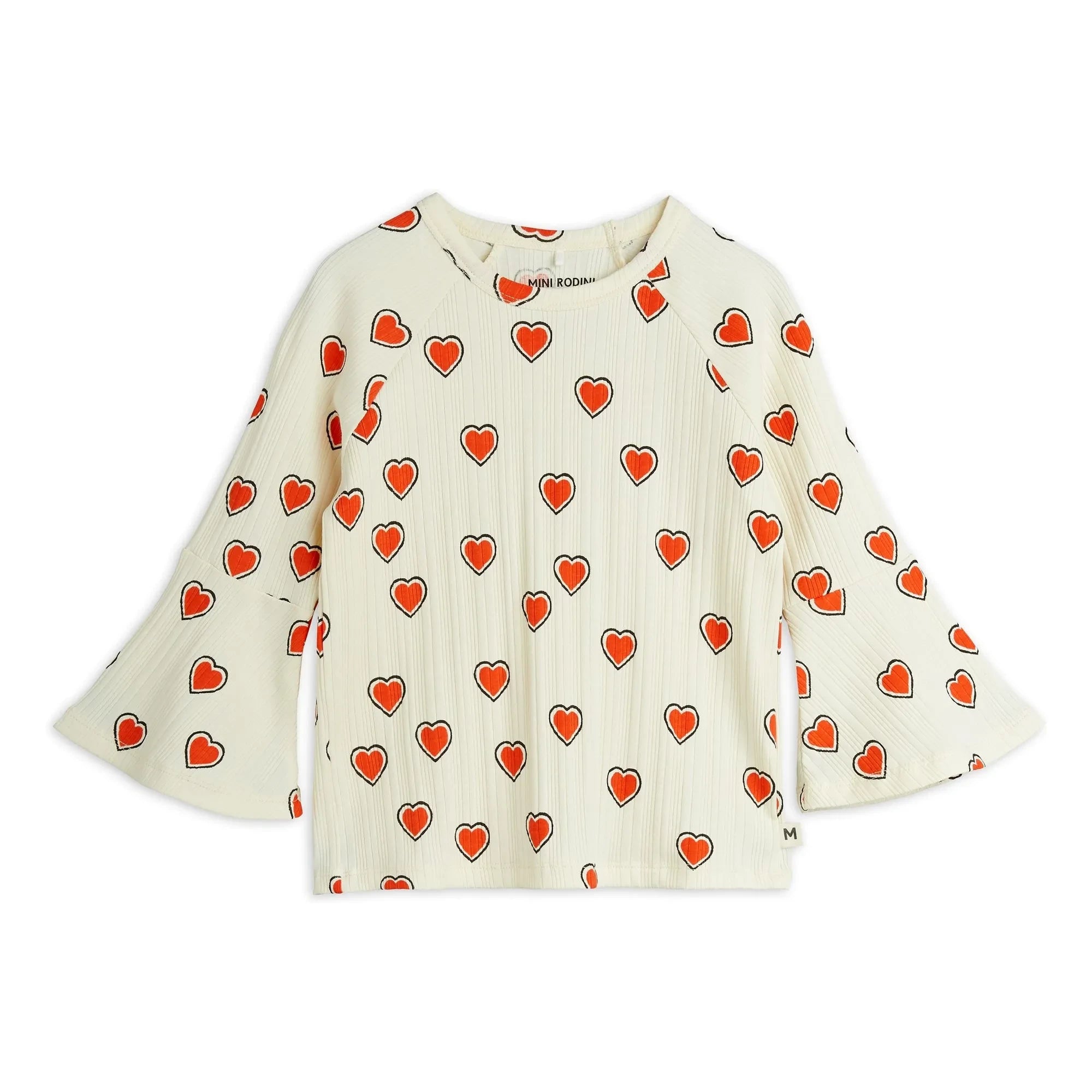 Mini Rodini - Bio-Baumwolle Hearts T-Shirt | Ecru