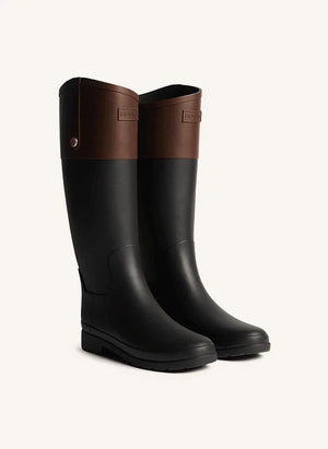 Hunter - Wellington Reitstiefel mit goldfarbenen Details | Schwarz