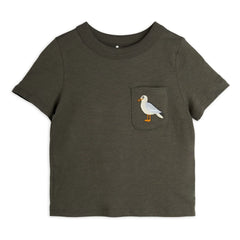 Mini Rodini - Seagull T-Shirt Bio-Baumwolle | Schwarz