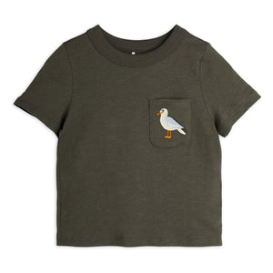 Mini Rodini - Seagull T-Shirt Bio-Baumwolle | Schwarz
