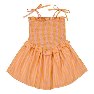 Louis Louise - Gestreiftes Eden Rüschenkleid | Orange