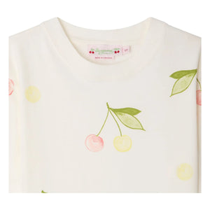Bonpoint - Thida Cerises Bio-Baumwolle T-Shirt | Creme