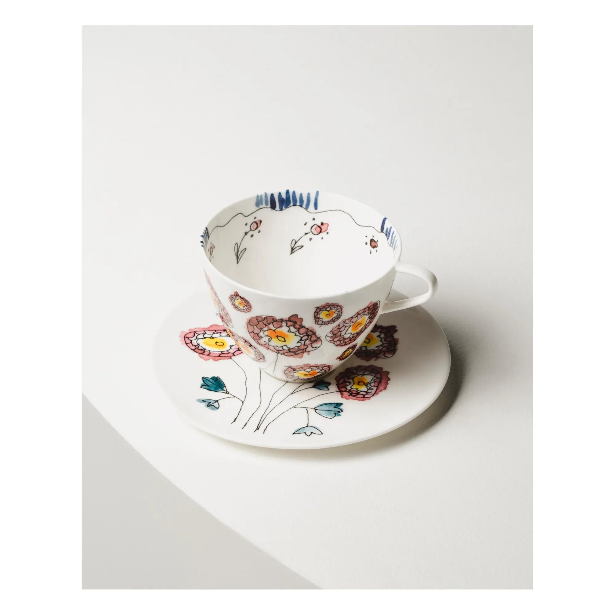 Serax - Kaffeetasse und Untertasse Anemone, Serax for Marni - 2er Set | Milchartig
