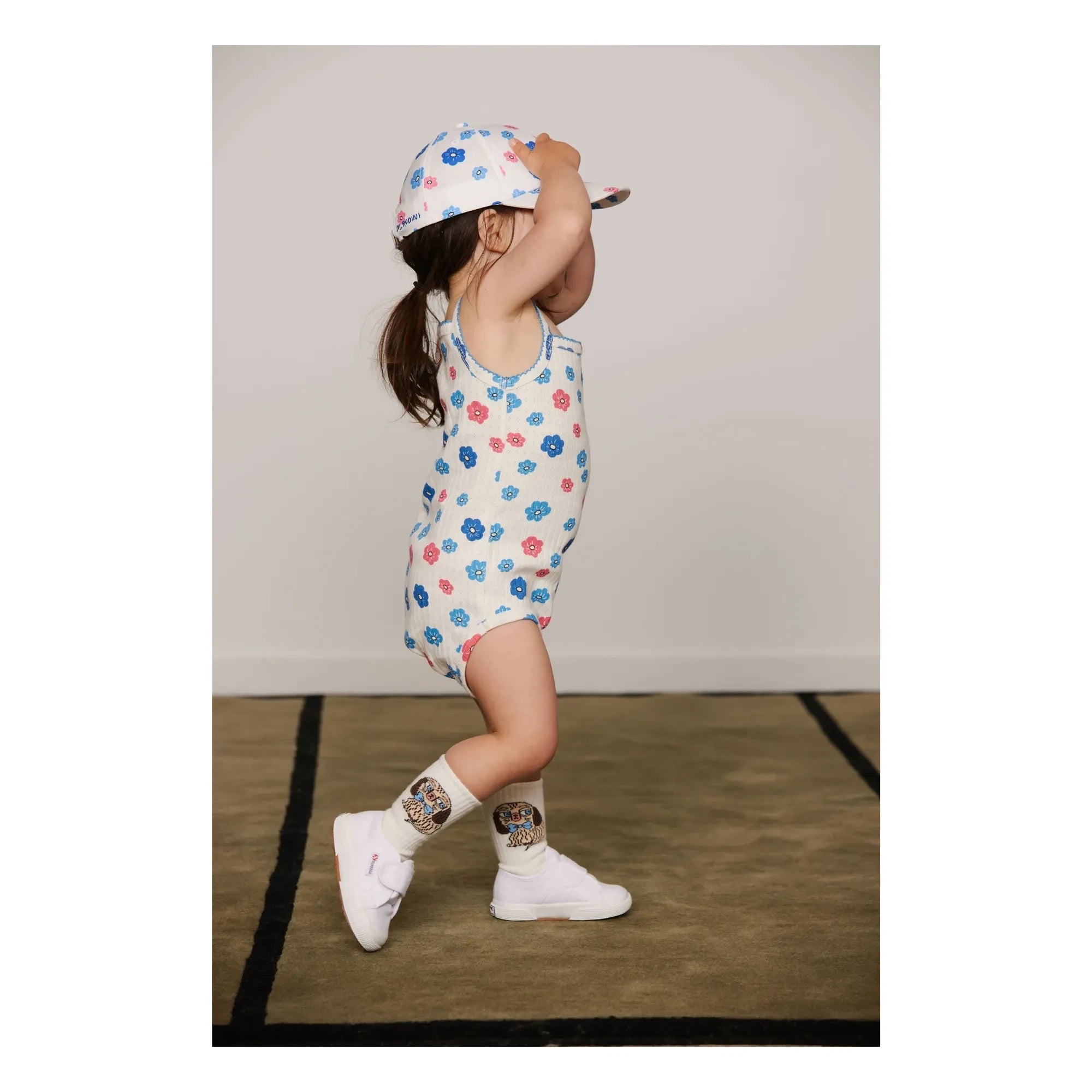 Mini Rodini - Bio-Baumwollsocken mit Hunde-Print | Ecru
