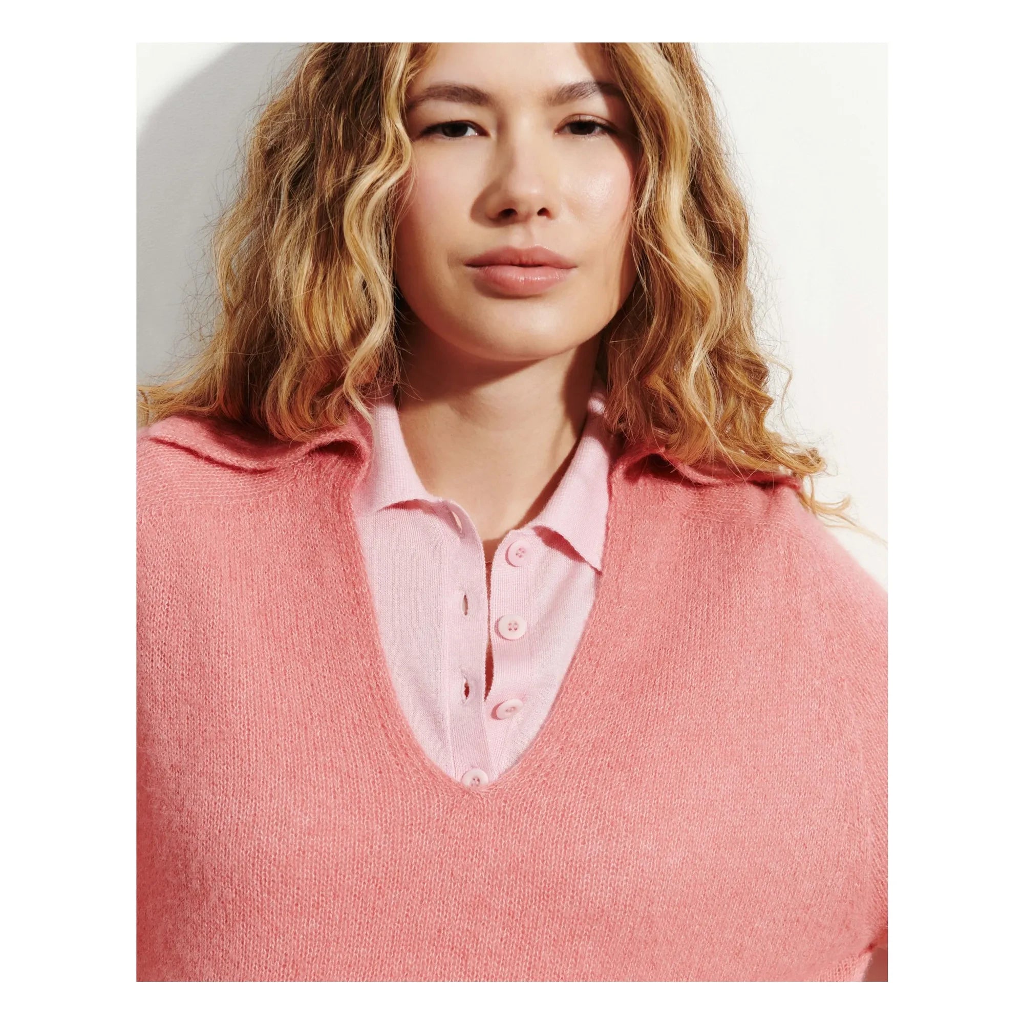 Bompard – Polo-Shirt aus Alpaka, Seide und Kaschmir | Zuckerrosa