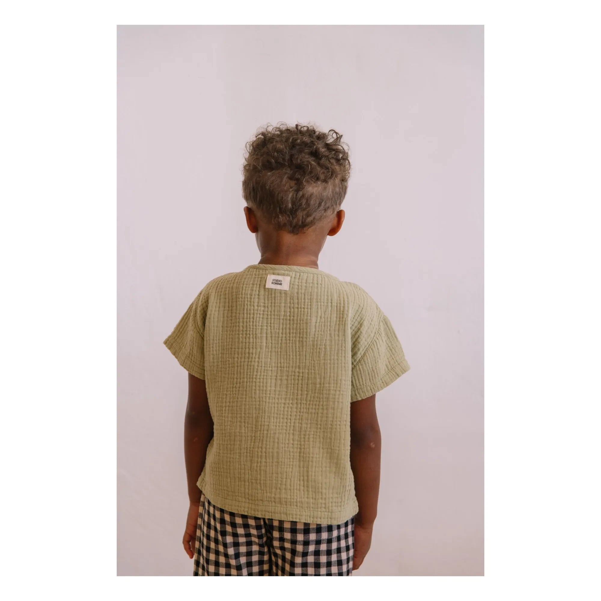 Studio Bohème - Orso Gaze-T-Shirt aus Bio-Baumwolle | Hellkhaki