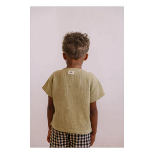 Studio Bohème - Orso Gaze-T-Shirt aus Bio-Baumwolle | Hellkhaki