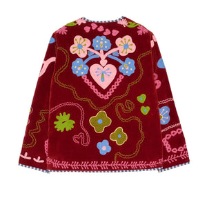SISSEL EDELBO - Burgundy işlemeli Maggie ceket