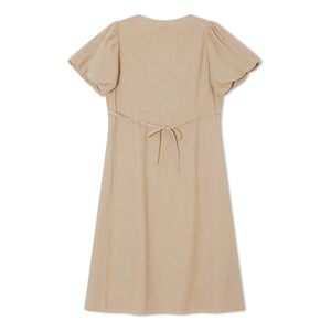 Matona - Midilanges Kleid aus Bio-Baumwolle | Sand