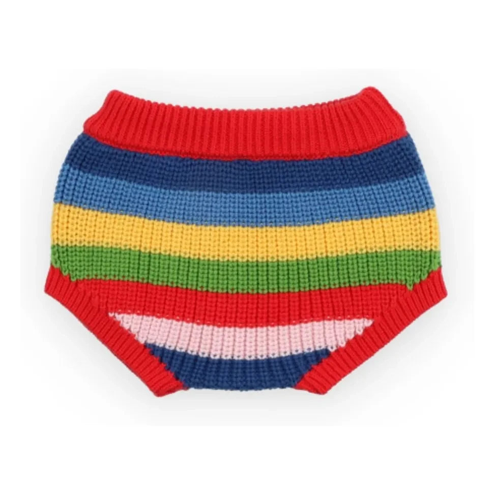 the new society - Canela Gestreifte Babybloomer aus Bio-Baumwolle | Rot