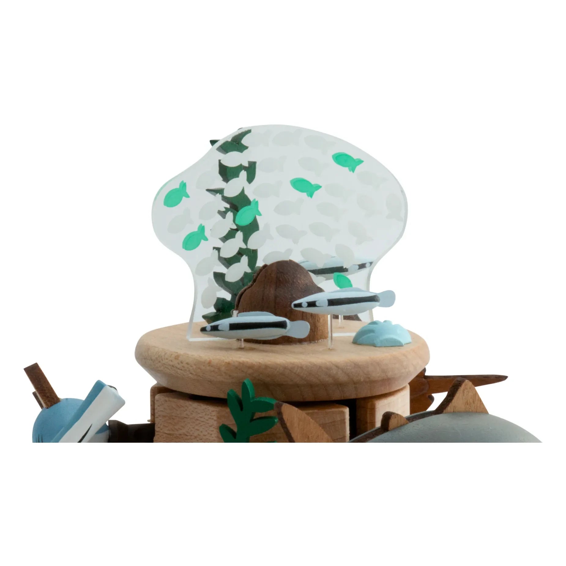 Wooderful life - Hölzerne Spieldose mit Fischen